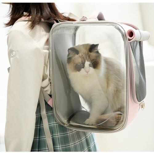 Transparent Pet Cat Bag Carrier Bag Capsule Breathable Travel Parrot Cat Dog Backpack Kitten Carrying Cages Aesthetic design
