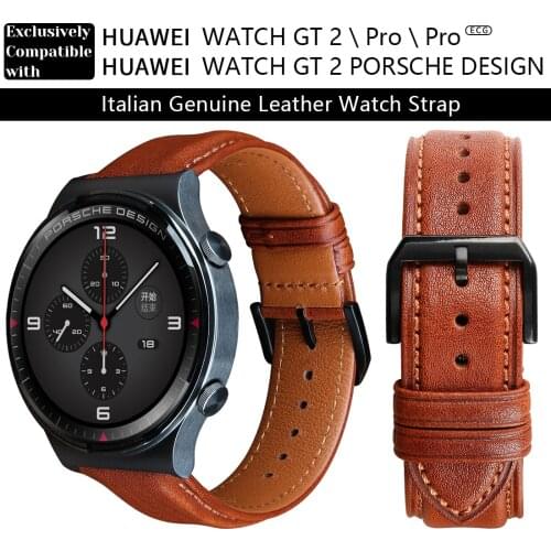 MAIKES Soft Calf Genuine Leather Watch Strap 20 22mm for huawei watch GT 2 Pro GT2 46mm 42 Watch Bracelet Band Quick Release