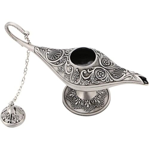 Silvery Legend for Aladdin Magic Genie Light Wishing Oil Collectable Classic Lamp
