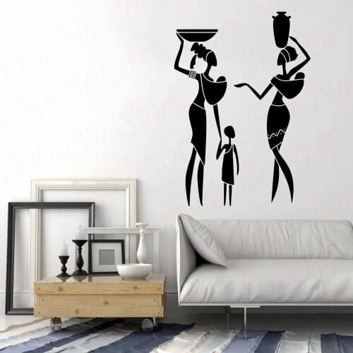Vinyl Wall Decal African Family Women Child Ethnic Style Art Africa Mural Bedroom Living Room Decor Stickers Removable WL1625