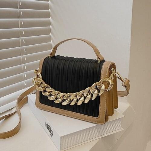 Vintage Brand Designer Handbags Purse Women Crossbody Bags 2021 New Chain Flap Totes Pleated Ladies Shoulder Messenger Bag