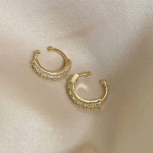 Zeojrlly Metal Classic Geometric Women Clip Earrings Ear Bone Clip Female Simple Ear Clip No Ear Hole Elegant Jewelry