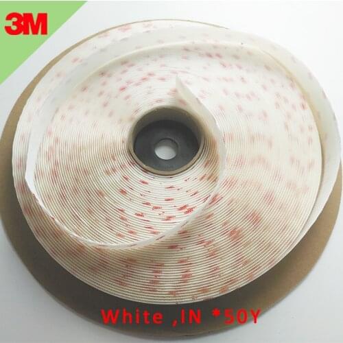 1IN*50Y 100% original 3M tape white Nylon Reclosable Fabric Adhesive hook and loop acrylic Fastener SJ3527 and SJ3526