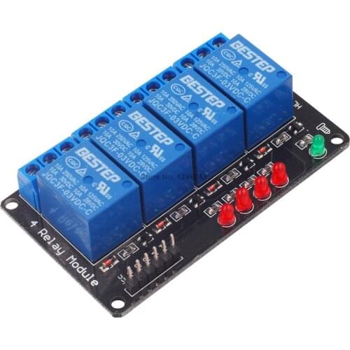 1PCS 4 Channel 3V Relay Module with Lamp Low Level Trigger 4Channel Relay Module blackboard