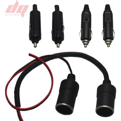 1pcs Copper Car Cigarette Lighter Charger Cable Female Socket Plug Connector Adapter Socket / Plug Connector 5A with LED Fuse