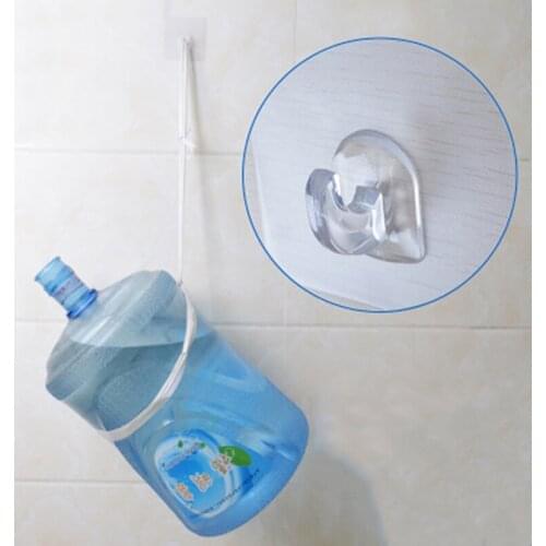 10pcs Hot Sale Strong Reusable Sticker Extraordinary Transparent Seamless Hook Kitchen Door Free Nail Hook