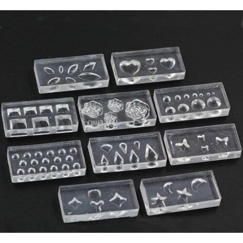 10Pcs DIY Nail Art Silicone Mold Leaves Flower Template Acrylic UV Gel DIY Tools