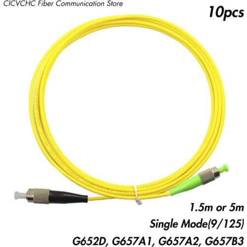 10pcs FC/APC-FC/UPC Fiber Patchcord-SM(9/125) G657B3, G657A2, G657A1, G652D-1.5m or 5m-3.0mm Cable / Jumper