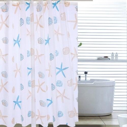 180*180cm PEVA Waterproof Shower Curtain Starfish Seaside Style Bathroom Bath Curtain Bathroom Accessories Home Decor Curtain