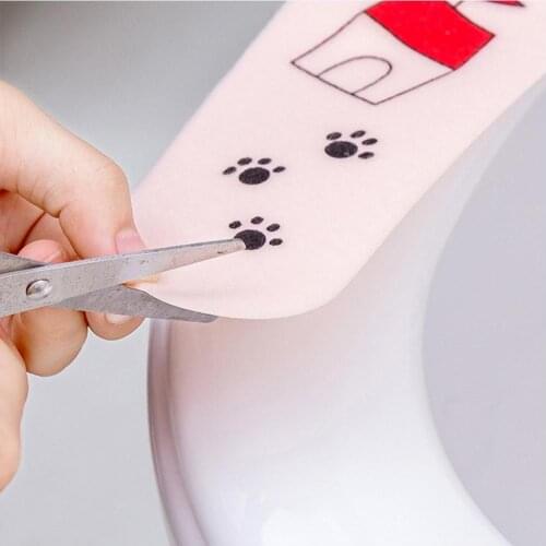 2 Pcs/set Cartoon Cute Paste Toilet Cushion Felt+pvc Waterproof Thickened Winter Seat Washer