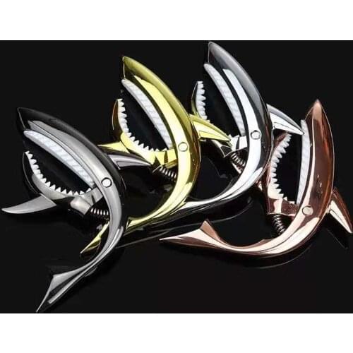 Shark shape Special design Zinc Alloy Acoustic Electric Guitar Accessories 3 color shark Guitar Capo