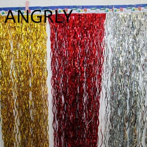 ANGRLY 15x100cm Christmas Tree Ribbon Bars Festival Venue Wedding Decoration Rain Gift Curtain Wedding Favors and Gifts Party