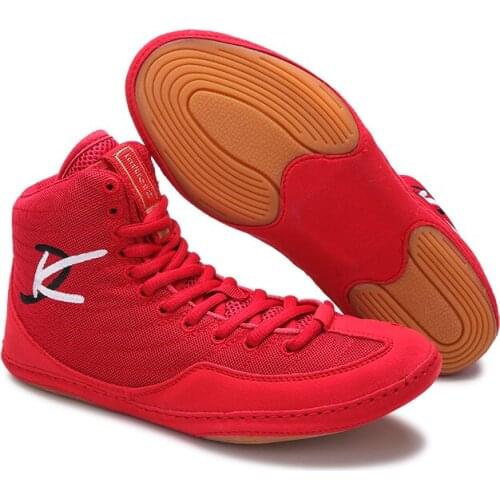 Authentic Professional Boxing Shoes Wrestling Shoes For Women Men Training Shoes Tendon At The End Leather Sneakers