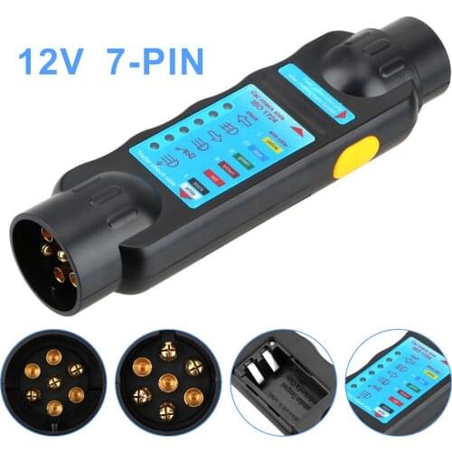 Car Towing Light Tester 7 Pin Caravan Towing Tow Bar Light Wiring Tester Plug Socket Diagnostic Tools Trailer Tester 12V
