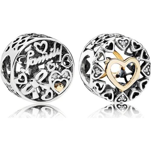 Baofu 925 Sterling Silver Beaded Simple Family Hollow Bow Love Heart Suitable For Original Ladies Bracelet DIY Gift High Jewelry