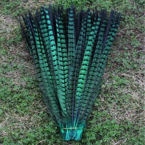 Free shipping 100 PCS long green color pheasant tail feathers 22-24inches/55-60cm