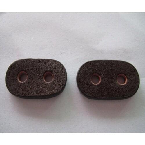 Free shipping brown genuine leather for sewing cord lock leather stopper 100pcs
