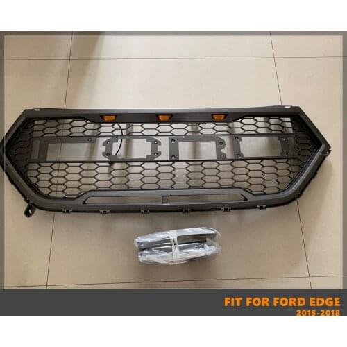 Good Quality ABS Front Middle Grill Racing Grills With LED Lights Fit For Ford Edge 2015-2018