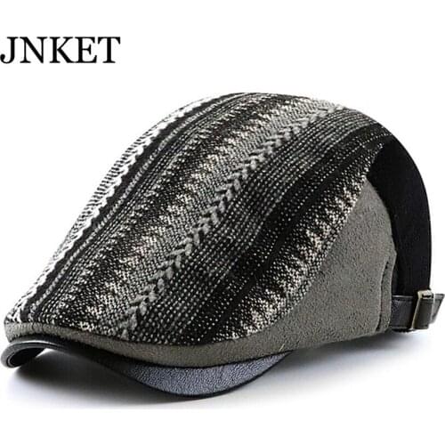 JNKET New Unisex Retro Beret Hat Splicing Peaked Cap Flat Caps Leisure Duckbill Cap Outdoor Travel Sunhat Casquette