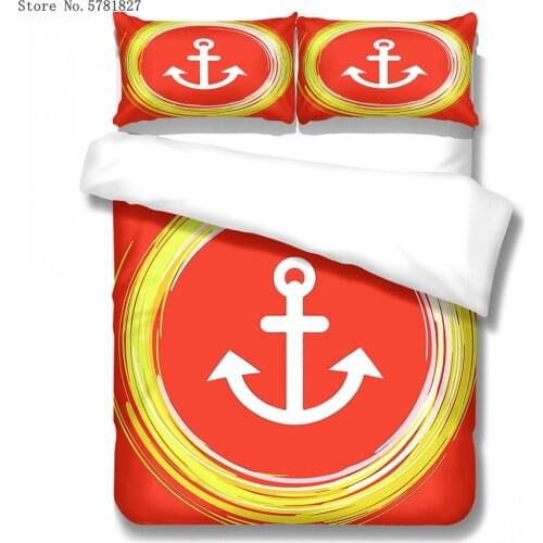 2/3 Pieces Anchor Bedding Set 3D Print Navigation Hook Duvet Cover Set Twin Double King Bed Quilt Cover For Kid Adult Bedspread