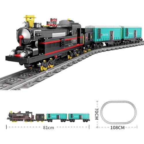 KAZI 98226 GBL Battery Powered Electric Train High-speed Rail DIY Building Blocks Bricks Gift toys for children