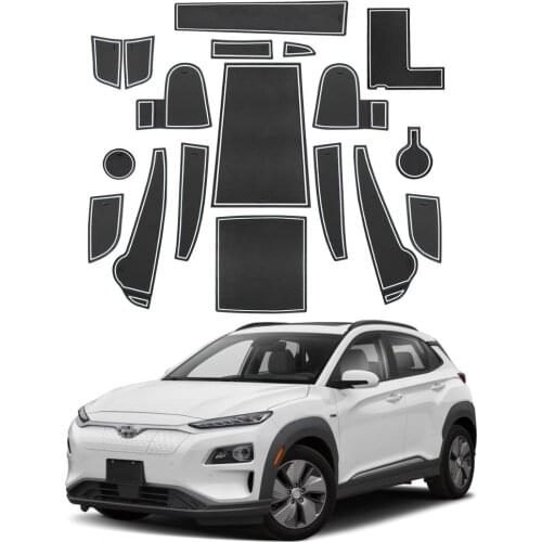 LFOTPP Vehicle Gate Slot Cup Mat For Kona EV/Kona Elektro MY 2020 Car Door Groove Mat Auto Interior Styling Accessories 18 Pcs