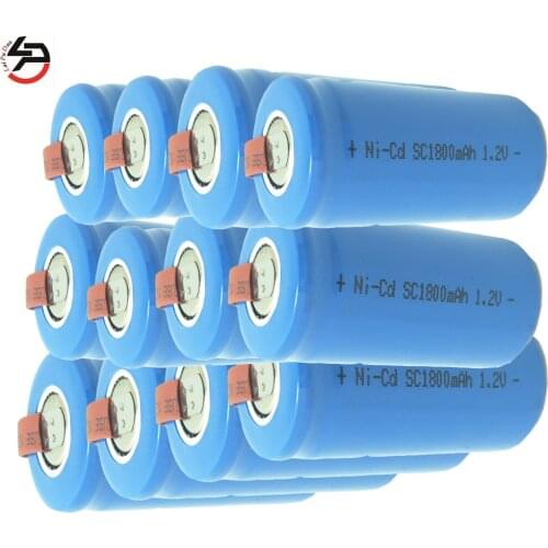 Laipuduo 12pcs Rechargeable batteries 1.2v 1800mah SC power bank 1800mah SC accumulator SUB C battery