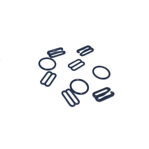 2018 Hot Sale Belt Buckle 100pcs / Lot 15mm Black Color Bra Adjuster Nylon Coated Metal Slider Hook Ring For Underwear Lingerie