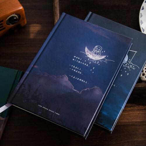 Small Fresh and Creative Simple Notepad Student Grid Horizontal Line Notebook Literature and Art Retro Hardcover Hand Book