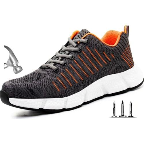 Mens Light Steel Toe Anti Smashing Indestructible Work & Safety Boots Shoes Men Puncture Proof Safety Shoes Sneakers Anti Slip