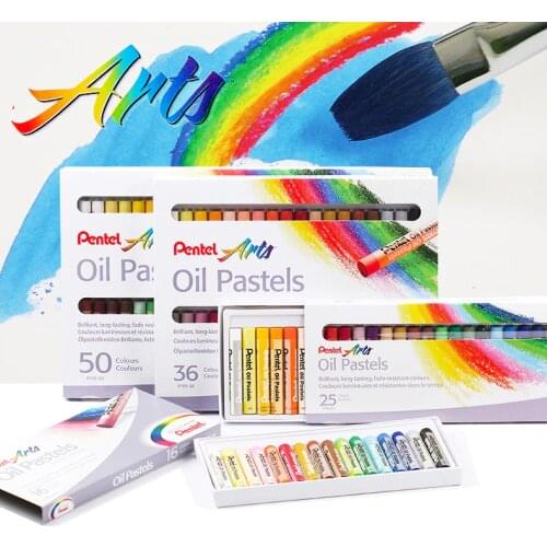 Pentel Arts Oil Pastels Professional Drawing Stick 12/16/25/50 Colors for Kids Kawai Gift Box Pencil Colour Painting Stationery