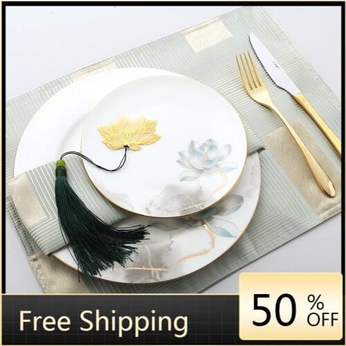 Wedding Dinner Plate Set Porcelain Luxury Ceramic Plates Dinner Set Bone China Dinnerware Set Aparelho De Jantar Dinner Plates