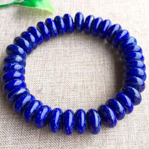 Natural Blue Lapis Lazuli Ellipse Stone Bracelet Crafts Beads 9/12mm Men Jewelry Gem Stone Bracelets for Women Gifts