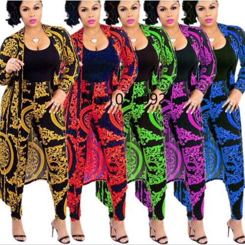 2019 New African Print Elastic Bazin Baggy Pants Rock Style Dashiki SLeeve Famous Suit For Lady/women coat and leggings 2pcs/se