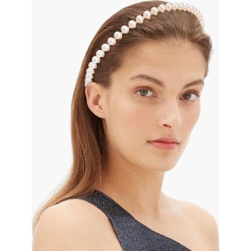 New Elegant Pearl Headband Hair Band For Women Girls Imitation Pearls White Hairband Hair Hoop Fashion Hair Accessories 2021