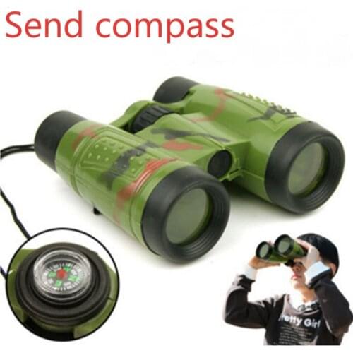Portable Binoculars Camouflage Color with Compass Childrens Stationery Childrens Toy Binoculars