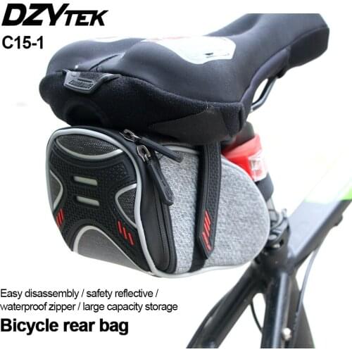 Wheel Up Grey Bicycle Saddle Bag Tube Rear Tail Seatpost Bag Bike Accessories Rainproof Reflective Cycling Bike With Light Hook