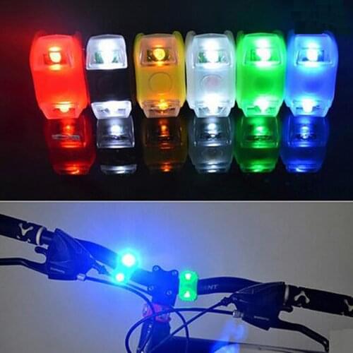 Bike Cycling Warning Lights with 2 LED, 3 Modes, Bicycle Cycling Front Rear Tail Helmet Flash Lights Safety Warning Light