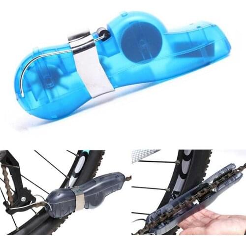 Blue Cycling Bicycle MTB Chain Wheel Wash Cleaner Tool Cleaning Brushes Scrubber