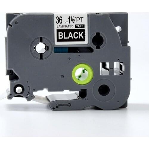Compatible TZ tape TZ-365 tze365 tz365 tze 365 White on Black P-touch label