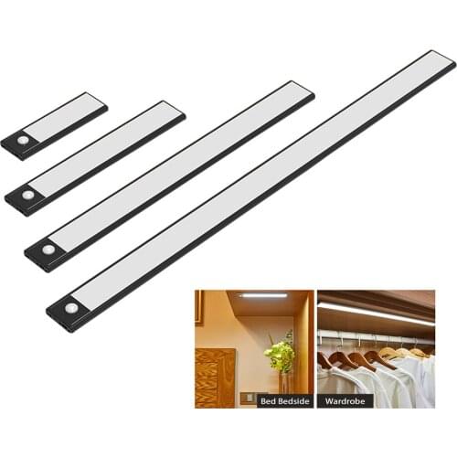 USB Rechargeable LED Night Light Motion Sensor Under Cabinet Lights Closet Night Lamp For Children Kids Wardrobe Kitchen Bedroom