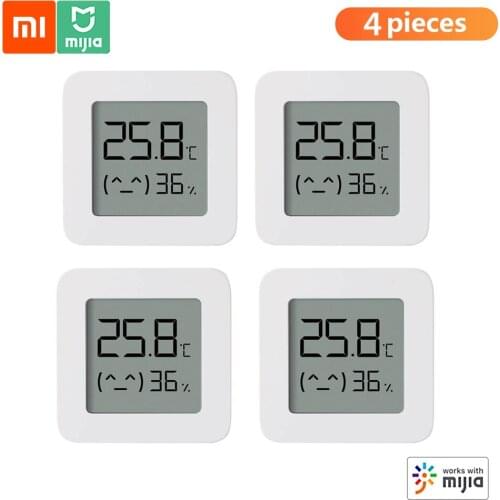4pcs Xiaomi BT Thermometer 2 Wireless Smart Electric Digital Hygrometer Humidity Sensor Work with Mijia APP