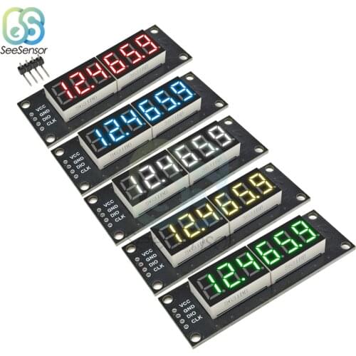 TM1637 0.36 inch 6-Digit 7-segment LED Digital Tube Display Control Module For Arduino 5V Microcontroller Serial Driver 46x14mm