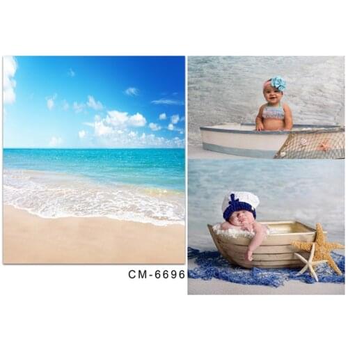 TR 5x7f seaside sand beach blue sky wedding photo backdrop clean sea water printed vinyl newborn baby kid photography background