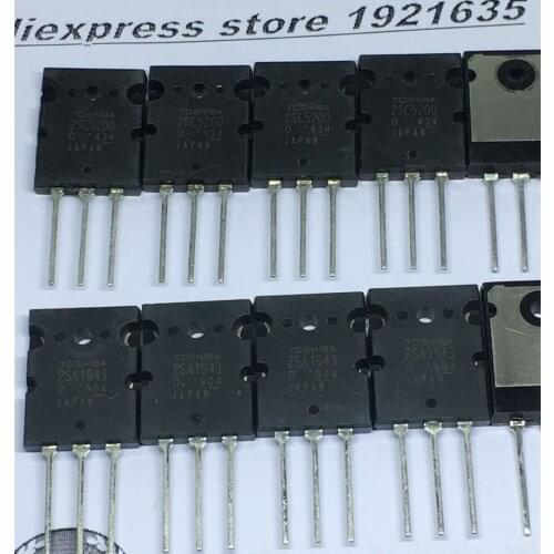 JAPAN TOS 2SA1943 2SC5200 20 Pairs /Lot 100% Original A1943 C5200 Audio Power Amplifier Applications Silicon Transistor