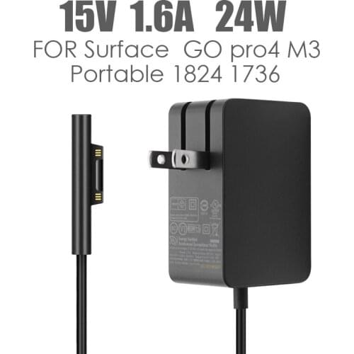 15V 1.6A 24W Charger for Microsoft Surface GO pro4 M3 Portable 1824 1736 Power AC Adapter supply