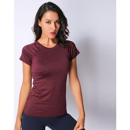 Workout tops for women Running Fitness Yoga Short Sleeve Womens Sports Short Sleeve T-shirt Quick-Dry Breathable Ice silk Tops