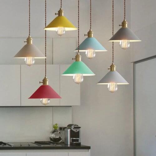 Macarons umbrella Pendant lamp modern Cafe Bar Restaurant Nordic pendant light with Switch Twisted Wire Copper E27 lamp holder