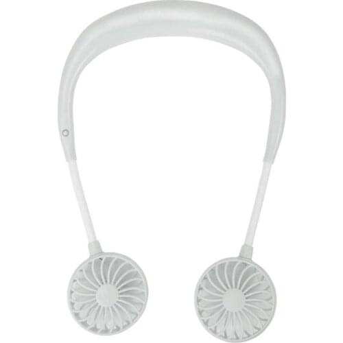 1PCs Portable Fans Hand Free Neckband Fans With USB Rechargeable 1200mA Battery Operated Dual Wind Head 3 Speed Adjustable Fan