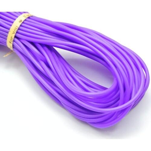 10 Meter Purple 2mm Soft Hollow Rubber Tubing Jewelry Cord Cover Memory Wire
